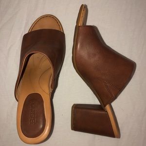 Born - Open Toe Brown Mule